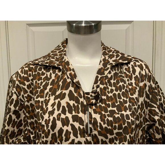 Tory Burch Brown Animal Leopard Print Reva Collared Shirt Dress, Size 4 - Picture 3 of 10